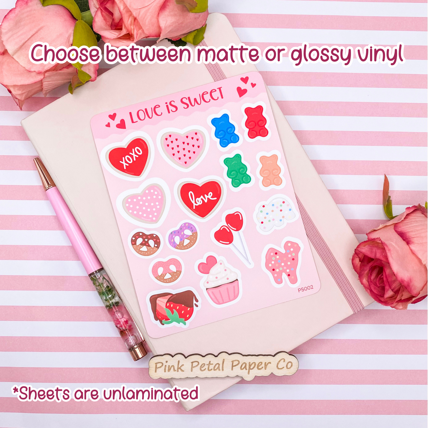 Valentine's Day Snacks Planner Stickers