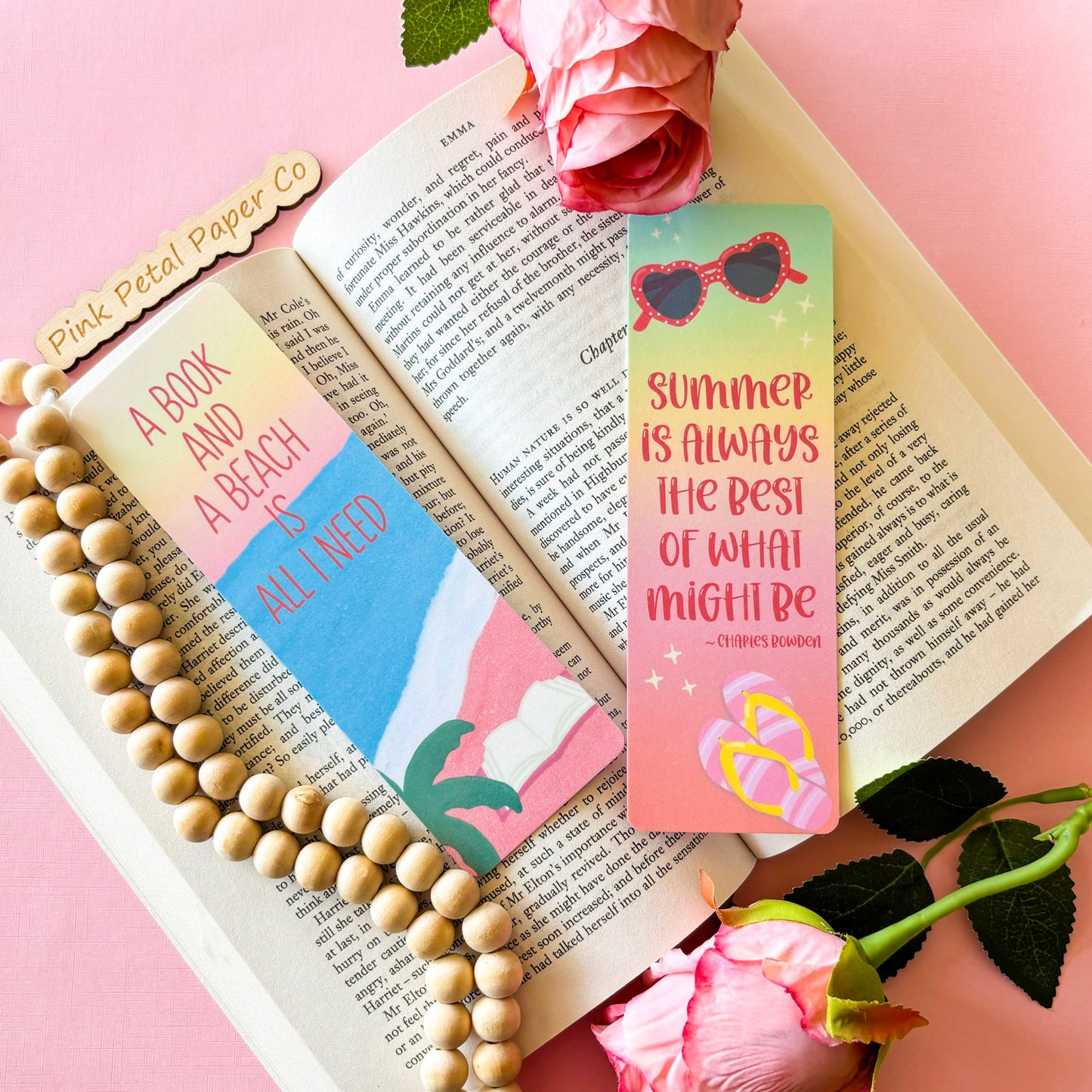 Pink Summer Bookmark Set