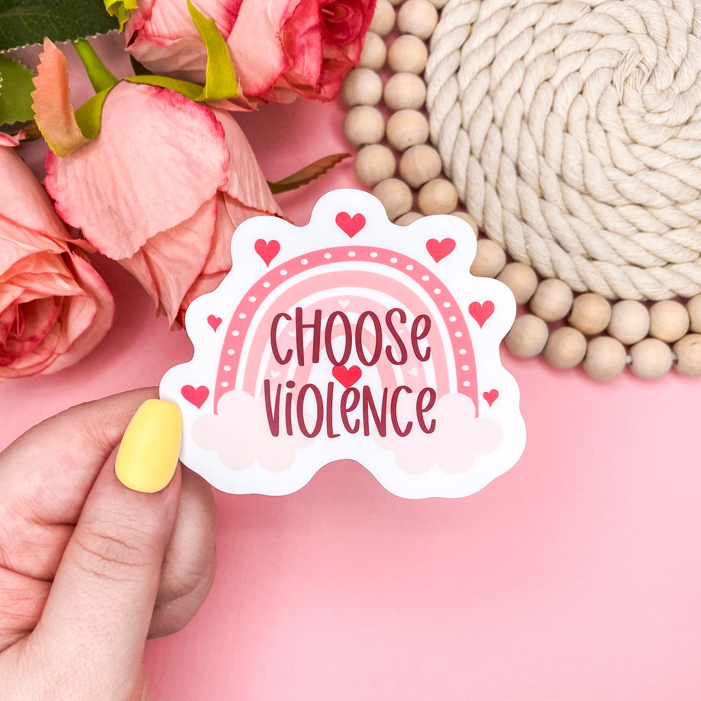 Choose Violence Vinyl Rainbow Sticker