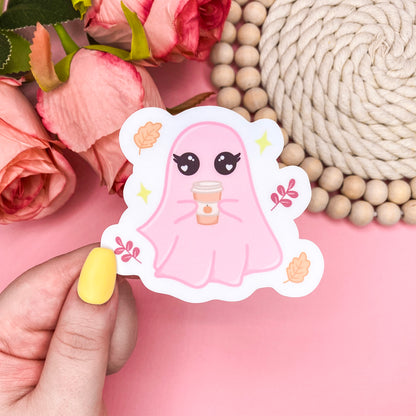 Pink Ghost Fall Sticker