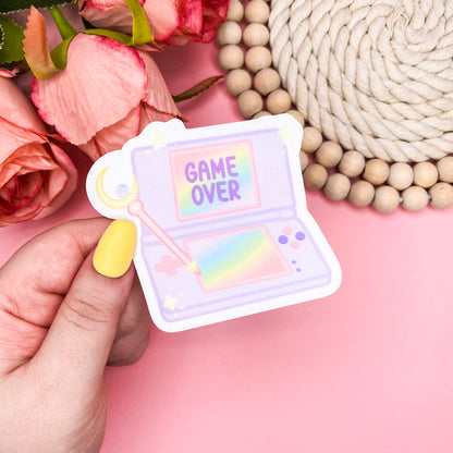 Cozy Gamer Pastel Game Over Vinyl Sticker