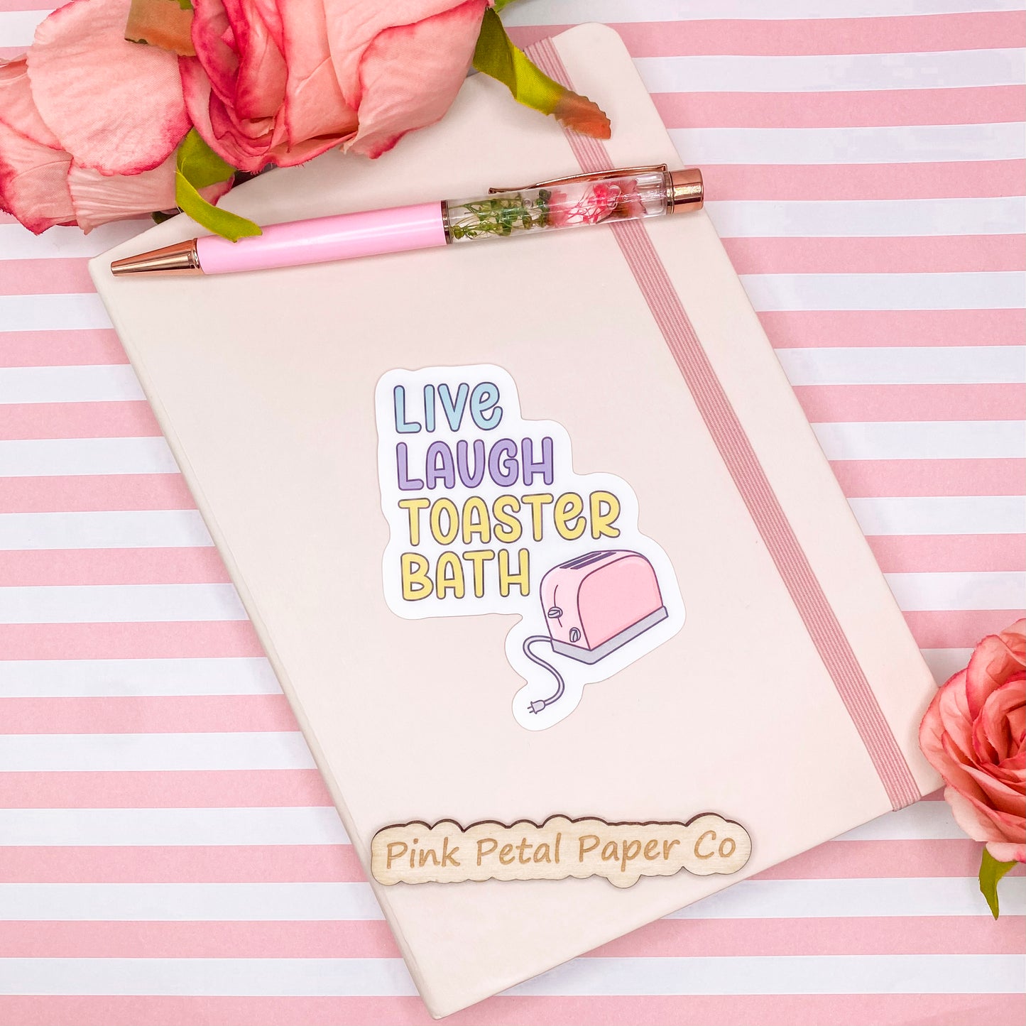 Live Laugh Toaster Bath Vinyl Sticker