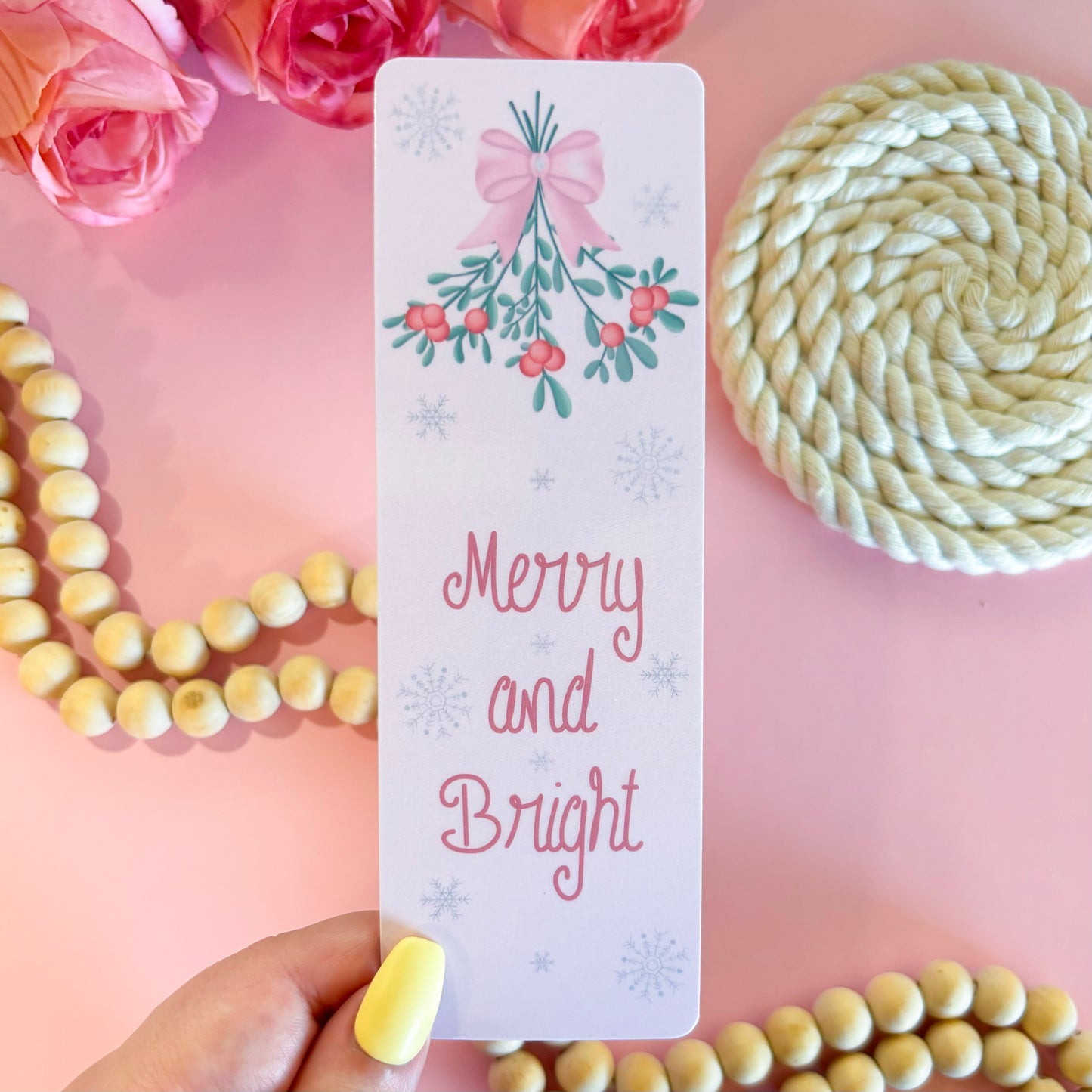 Pink Christmas Bookmarks