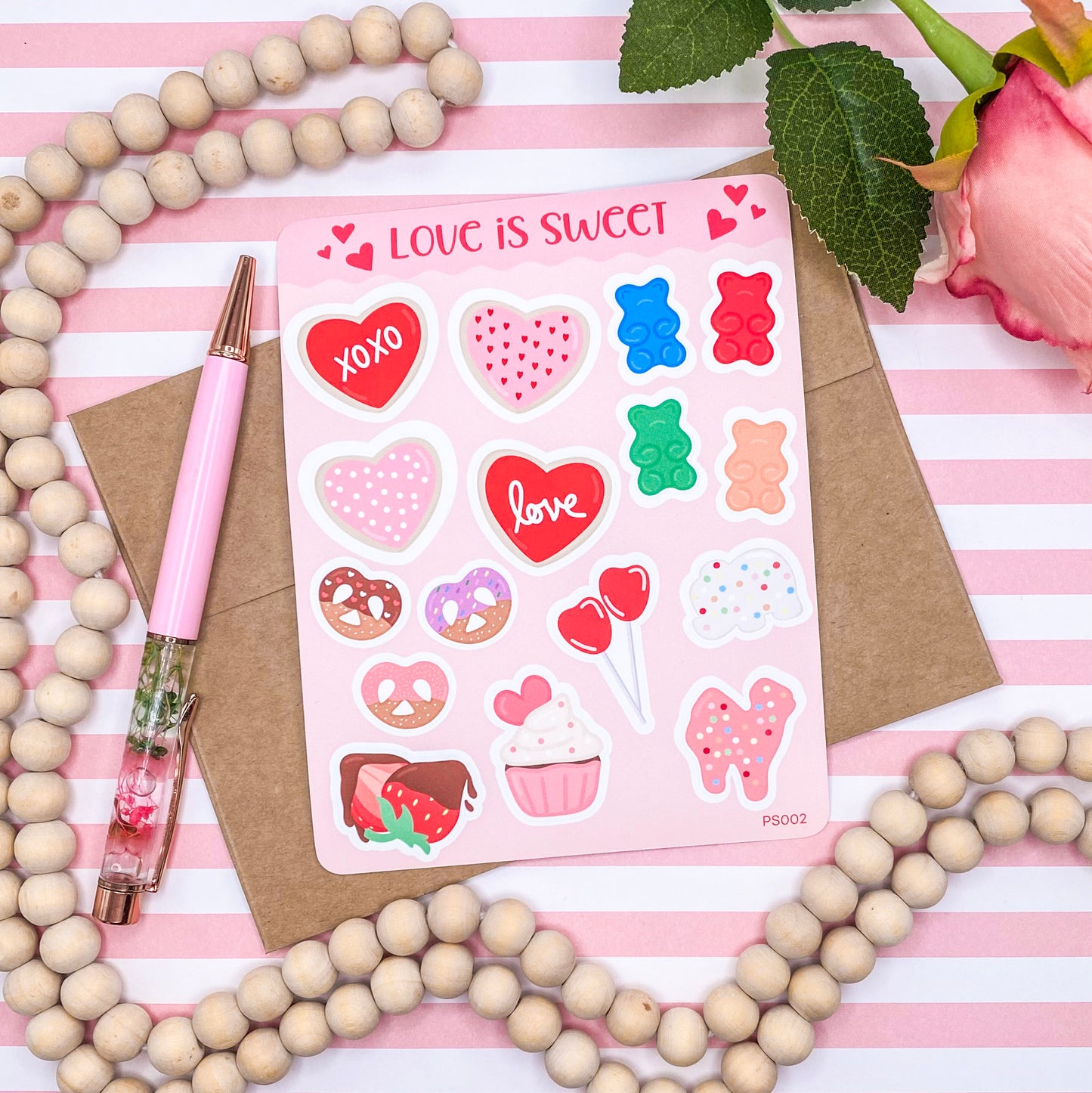 Valentine's Day Snacks Planner Stickers