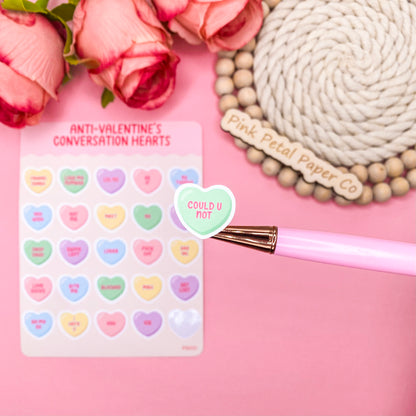 Anti Valentines Candy Hearts Planner Stickers