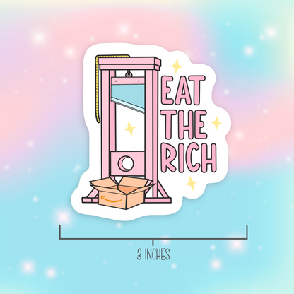 Eat the Rich Vinyl Guillotine Sticker