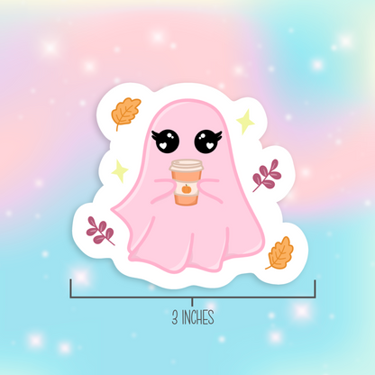 Pink Ghost Fall Sticker