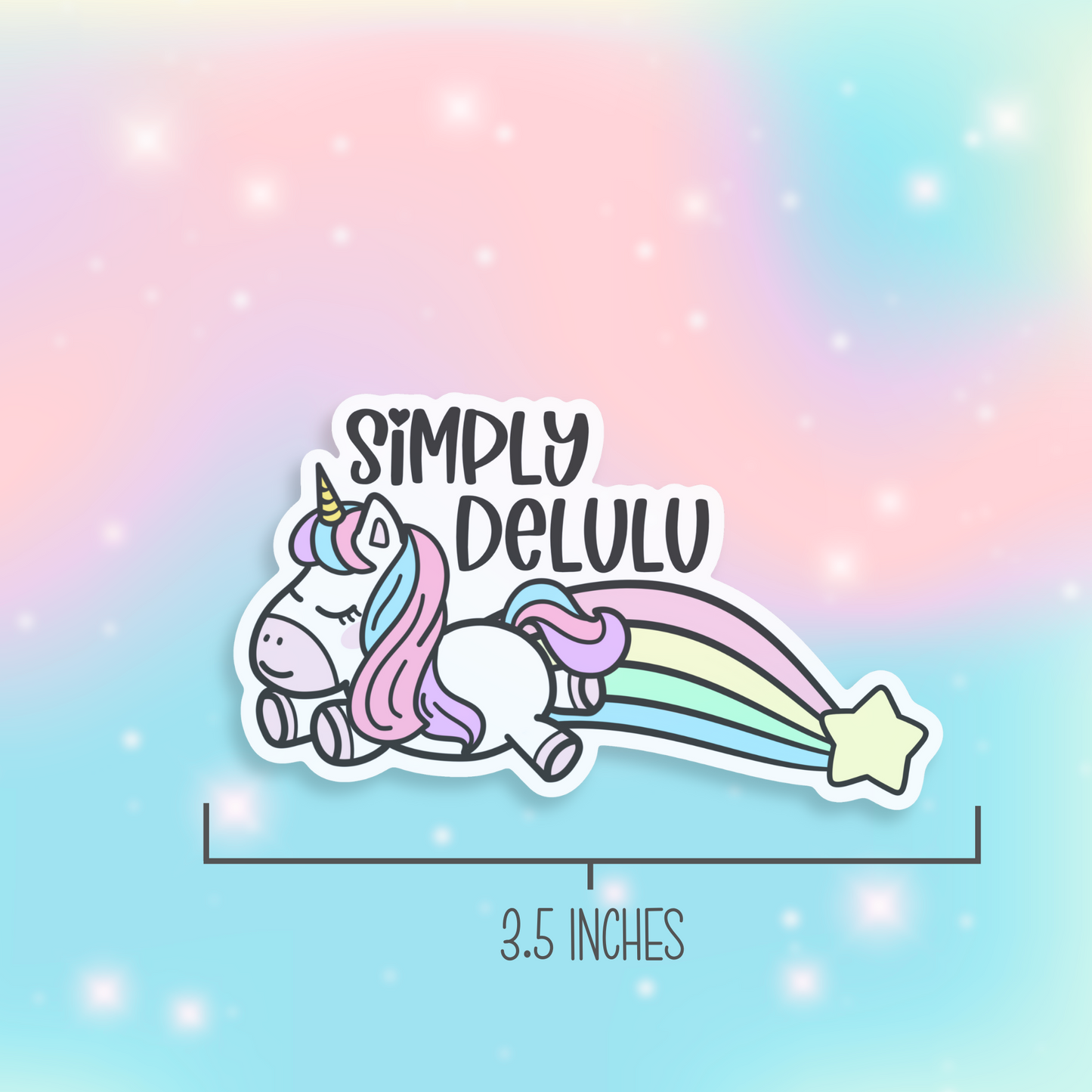 Simply Delulu Unicorn Vinyl Sticker