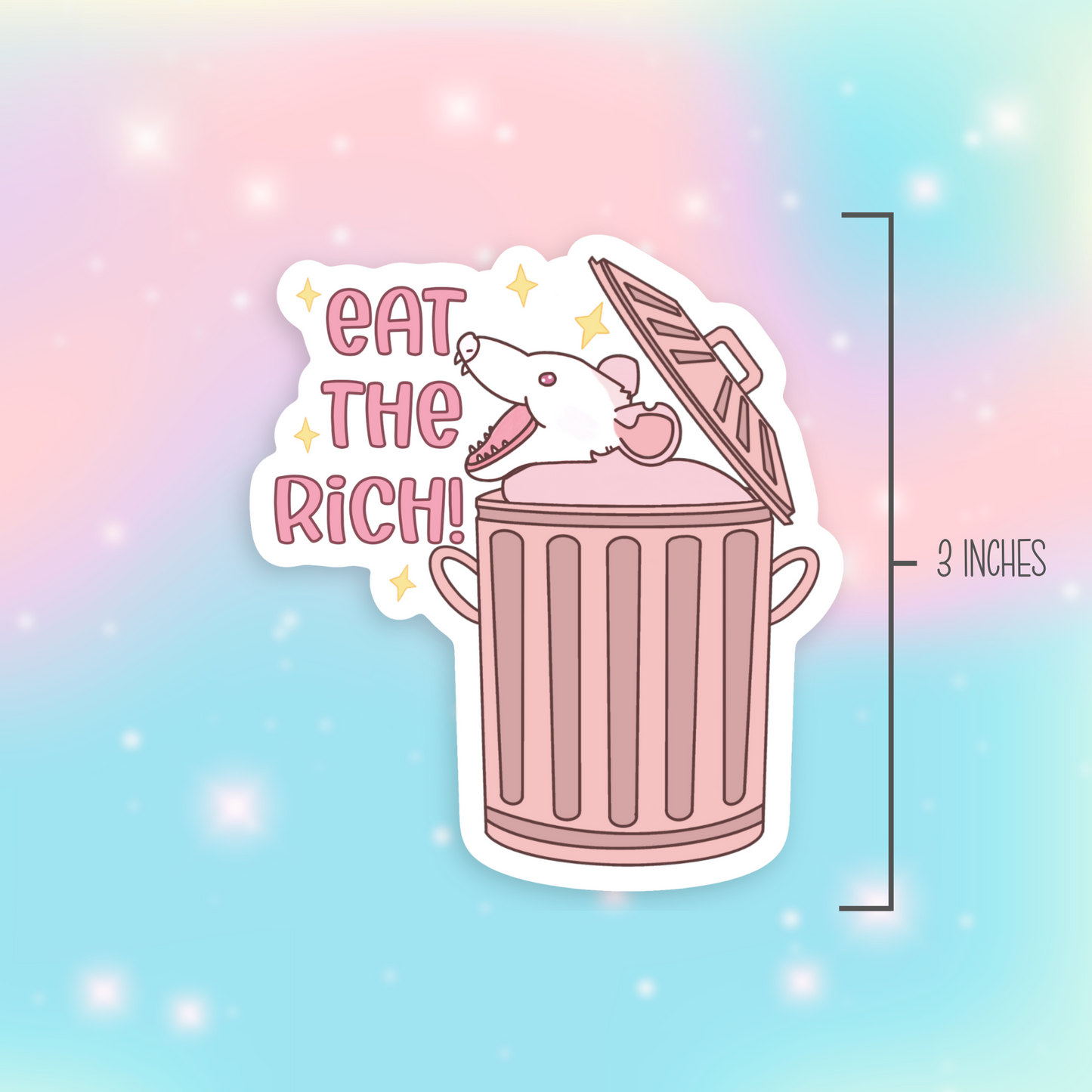 Eat the Rich Possum Vinyl Sticker