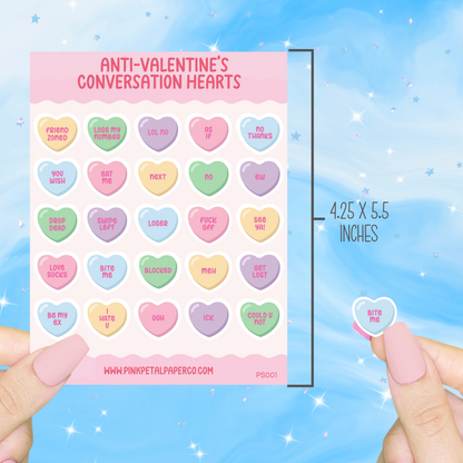 Anti Valentines Candy Hearts Planner Stickers