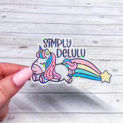 Simply Delulu Unicorn Sticker