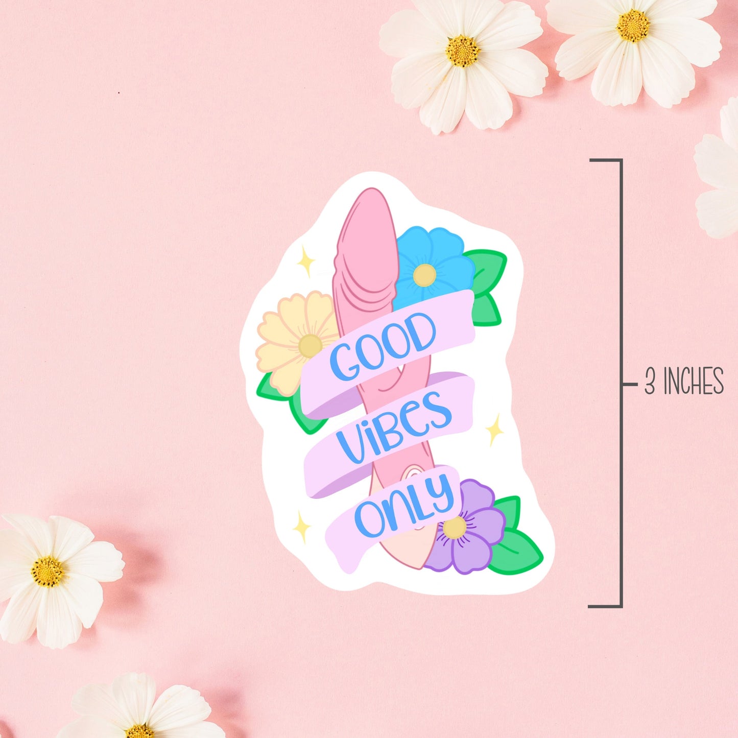 Good Vibes Adult Sticker, Cute Stickers, Funny Decals Stickers, Laptop Stickers, Water Resistant Stickers, Water Bottle Sticker, Birthday