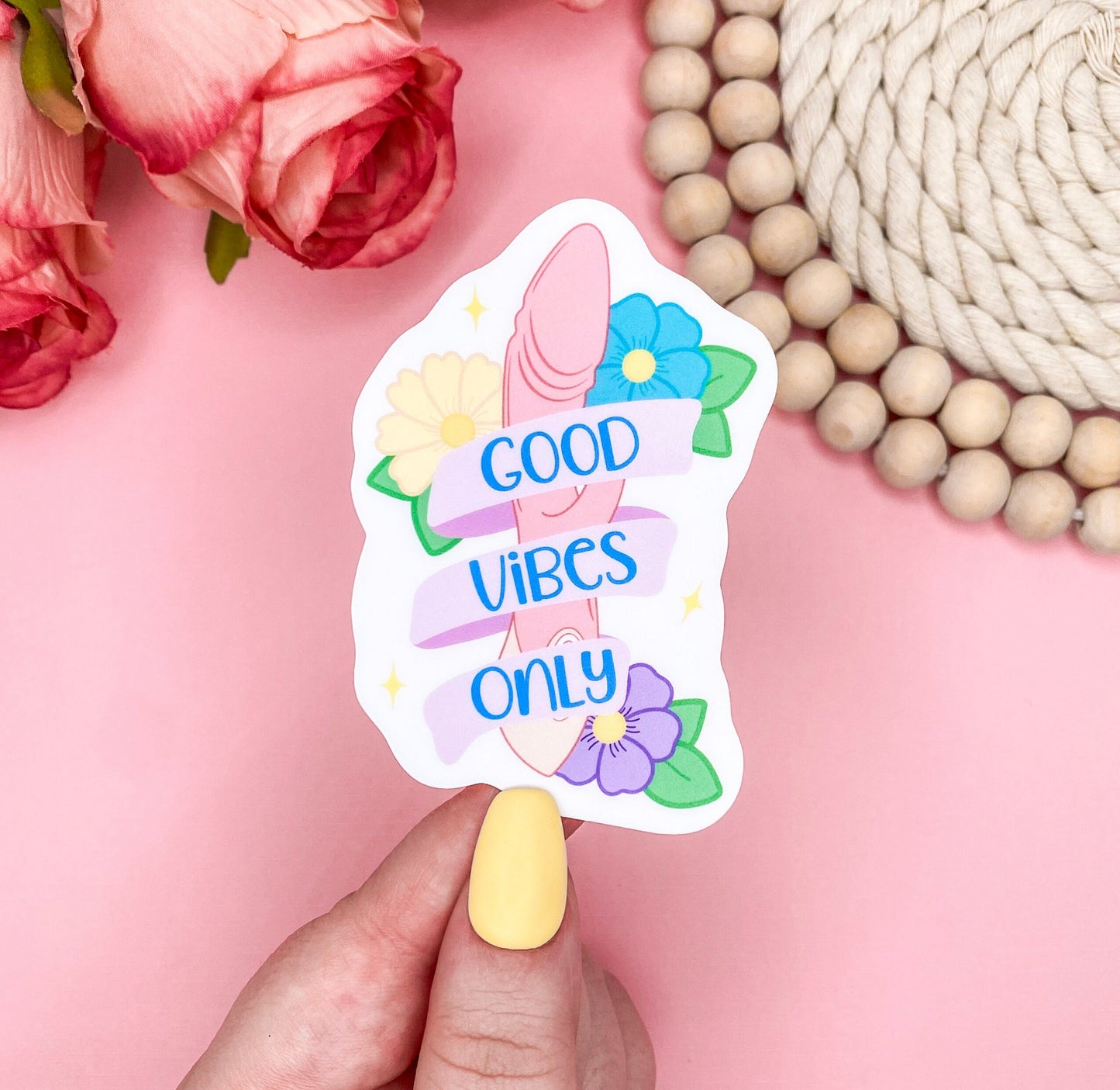 Good Vibes Adult Sticker, Cute Stickers, Funny Decals Stickers, Laptop Stickers, Water Resistant Stickers, Water Bottle Sticker, Birthday