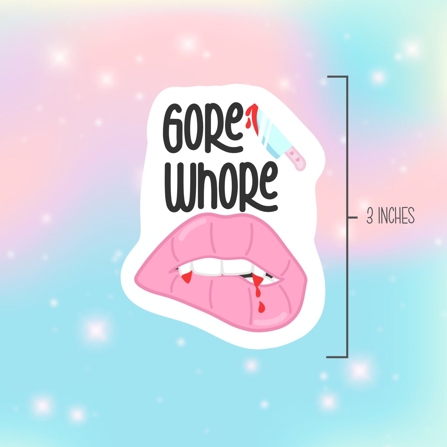 Gore Whore Vinyl Sticker, Funny Stickers for Women, Horror Sticker, Water Resistant Sticker, Cute Sticker, Gift for Horror Fan, Gift for Her