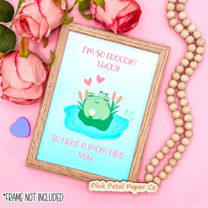 Mother's Day Frog Art Print, Funny Wall Art, Cute Art Print, Mother's Day Gift, Trendy Wall Art, Cute Gift For Mom Mother, Mini Art Print