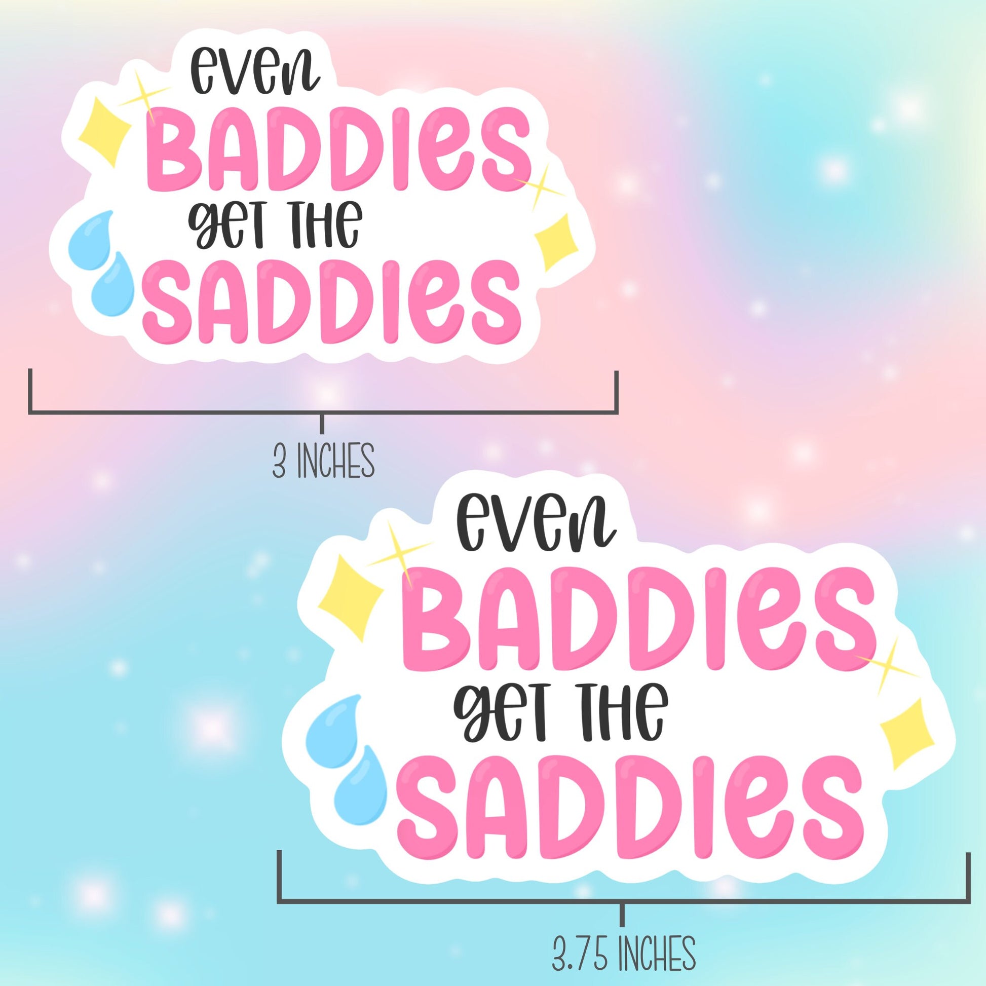 Hot Girl Baddies Sticker, Cute Holographic Sticker, Funny Laptop Decal, Water Resistant Sticker, Water Bottle, Birthday Gift for Best Friend