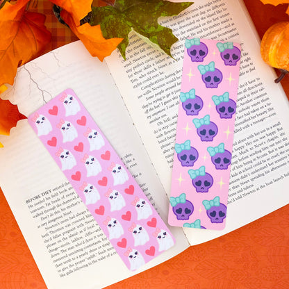 Cute Halloween Bookmark Set, Purple Halloween Bookmark, Book Lover Gift, Bookworm Gift, Handmade Bookmark Gift, Cozy Autumn Bookmark