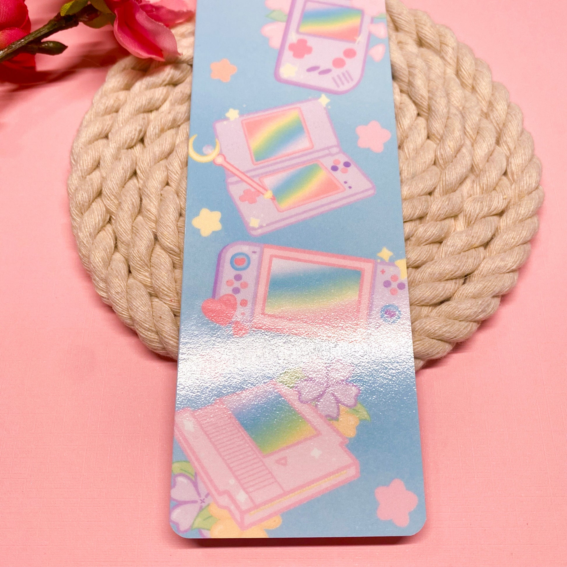 Kawaii Pastel Retro Gamer Bookmark, Gift For Video Game Lover, Bookworm Gift, Handmade Bookmark Gift, Pink Aesthetic Reading Accessories