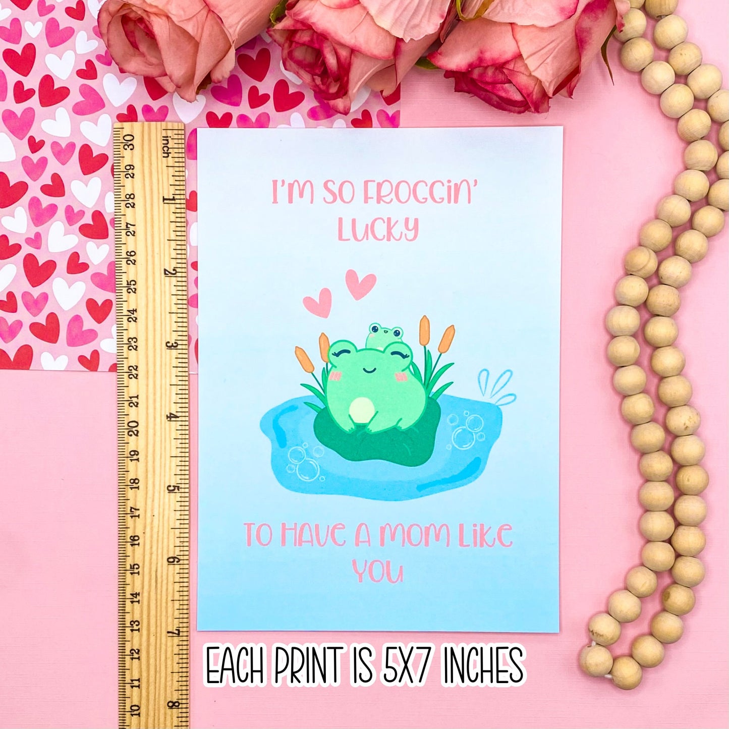 Mother's Day Frog Art Print, Funny Wall Art, Cute Art Print, Mother's Day Gift, Trendy Wall Art, Cute Gift For Mom Mother, Mini Art Print