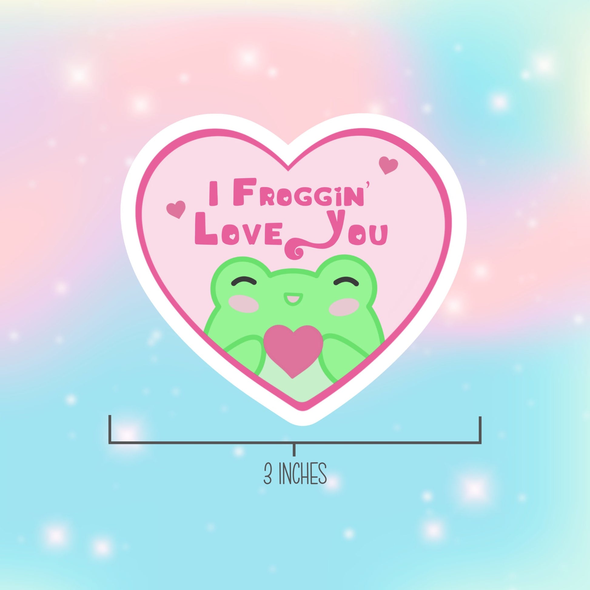 Froggin' Love You Cute Frog Sticker, Dark Humor Sticker, Anxiety Sticker, Frog Lover Gift Sticker, Water Resistant Sticker, Cute Sticker