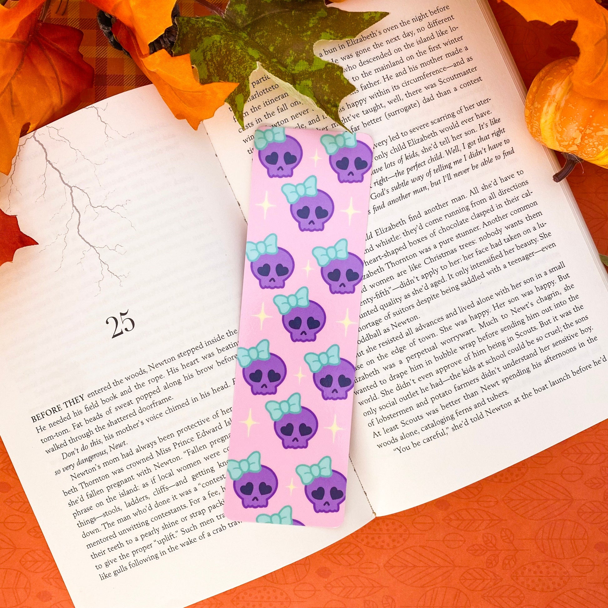 Cute Halloween Bookmark Set, Purple Halloween Bookmark, Book Lover Gift, Bookworm Gift, Handmade Bookmark Gift, Cozy Autumn Bookmark