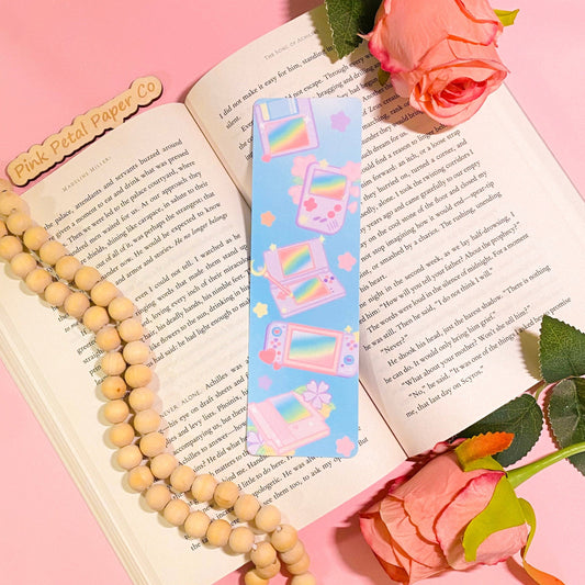 Kawaii Pastel Retro Gamer Bookmark, Gift For Video Game Lover, Bookworm Gift, Handmade Bookmark Gift, Pink Aesthetic Reading Accessories