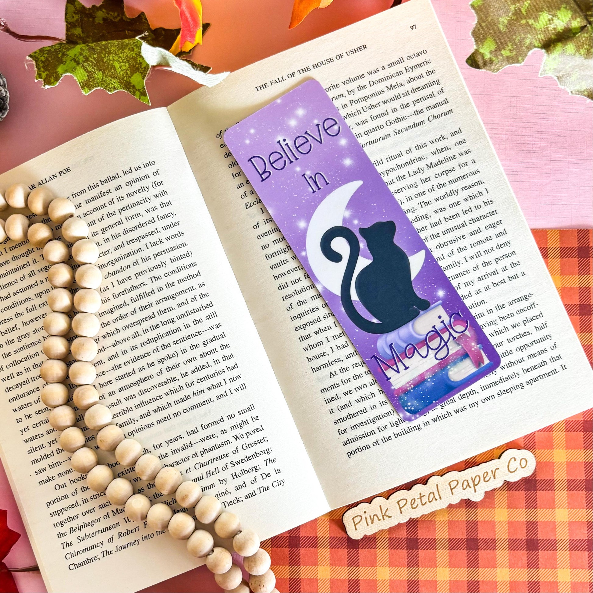 Cozy Purple Halloween Bookmark Set, Cute Holographic Girly Bookmark Set, Handmade Gifts for Book Lovers, Booklover Bookworm Gifts