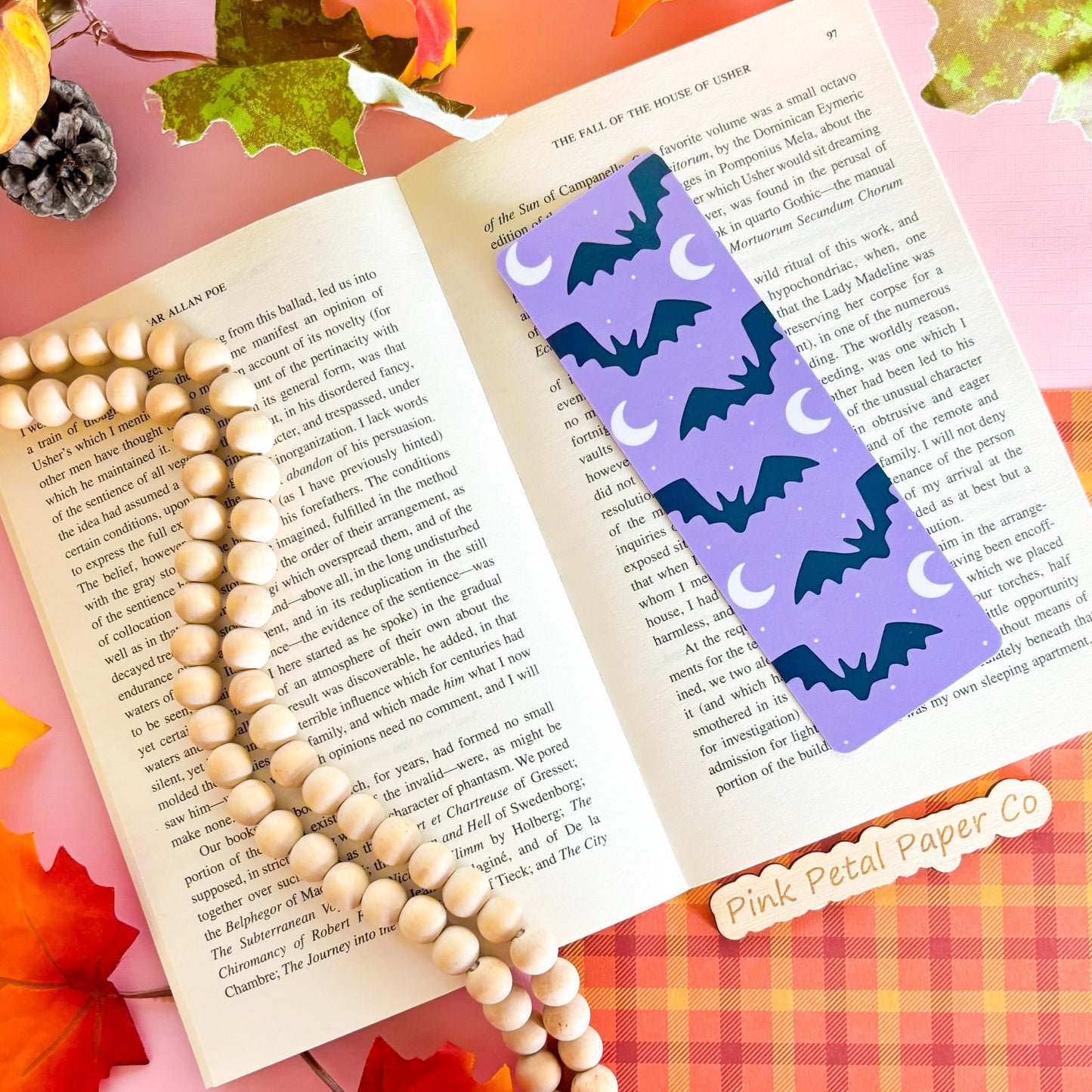 Cozy Purple Halloween Bookmark Set, Cute Holographic Girly Bookmark Set, Handmade Gifts for Book Lovers, Booklover Bookworm Gifts