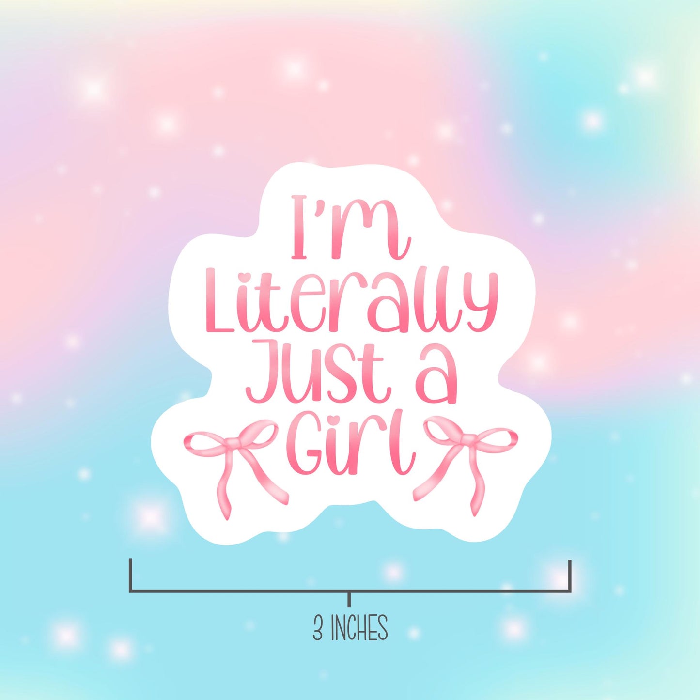 Just a Girl Pink Bow Coquette Sticker, Soft Girl Era Aesthetic, Funny Sticker Women, Water Bottle Sticker, Trendy Sticker, Gift For Friend,